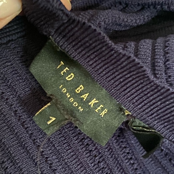 Ted Baker navy dress size small / extra small - Picture 2 of 8